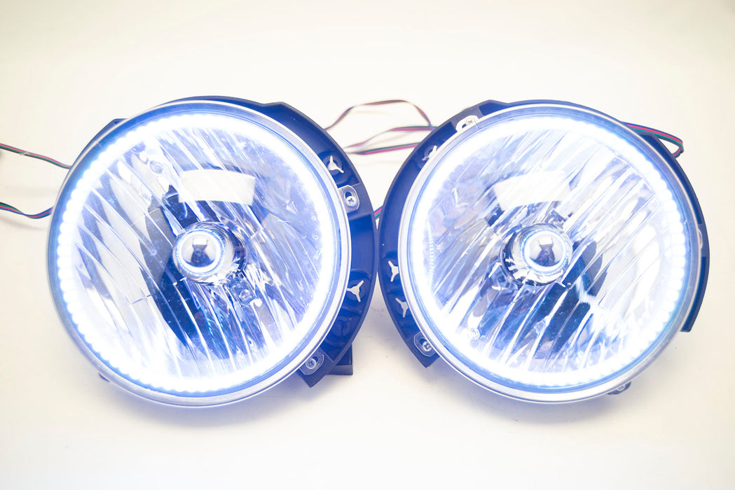 2007-16 Jeep Wrangler Headlights - ORACLE ColorSHIFT RGB Halo Kit + 1.0 Remote