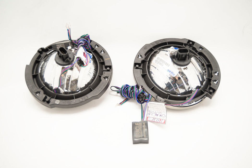 2007-16 Jeep Wrangler Headlights - ORACLE ColorSHIFT RGB Halo Kit + 1.0 Remote