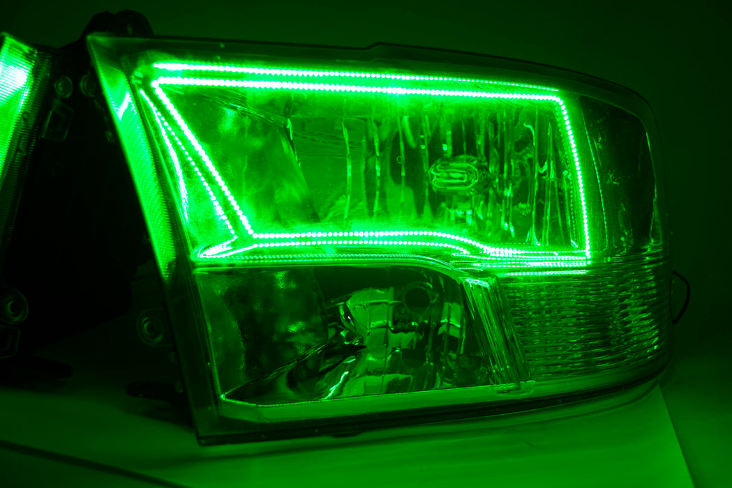 2009-2018 Dodge Ram 1500 Headlights - ORACLE Green LED Halo Kit Pre-Installed
