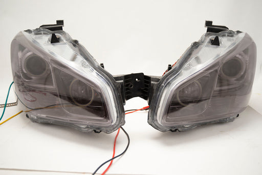 2009-2014 Nissan Maxima Headlights - ORACLE WHITE LED Halo Kit + Tinted Lenses