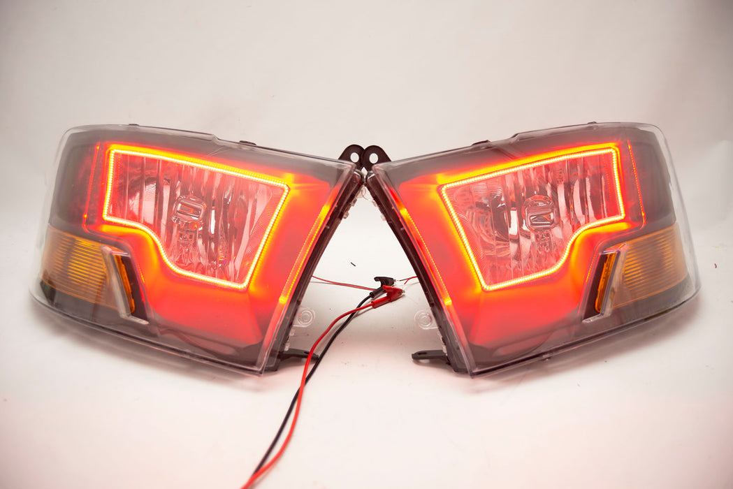 2009-2012 Dodge Ram Non-Sport Headlights - ORACLE Red LED Halo Kit Pre-Installed