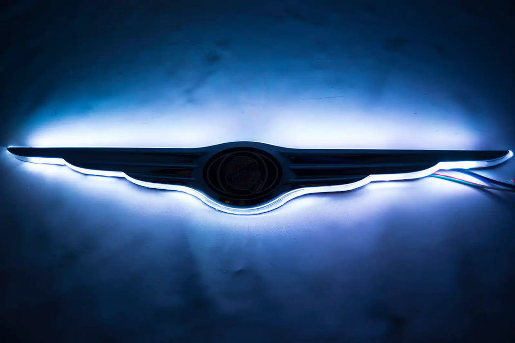 Gen I Chrysler Illuminated LED Rear Wing Emblem with white LEDs.