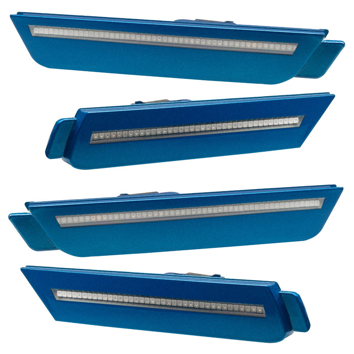 2010-2015 Chevrolet Camaro Concept SMD Sidemarker Set with aqua blue paint and clear lenses.