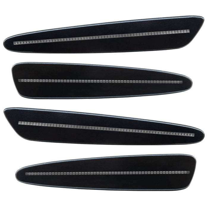 2005-2013 Chevrolet C6 Corvette Concept SMD Sidemarkers with black metallic paint and clear lenses.