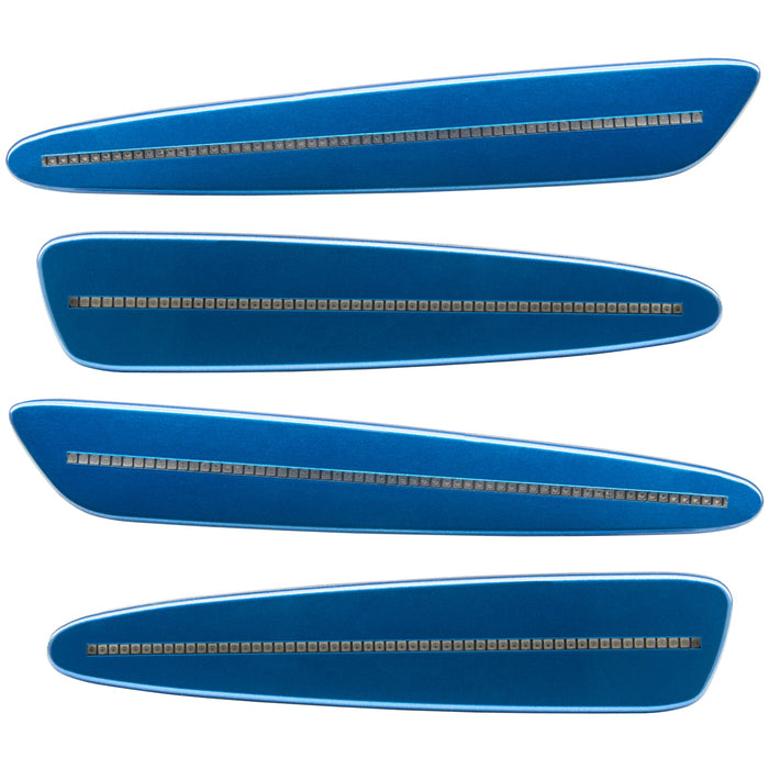 2005-2013 Chevrolet C6 Corvette Concept SMD Sidemarkers with blue stream paint and clear lenses.