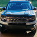 Front end of a Ford Bronco Sport with Universal Pre-Runner Style LED Grill Light Kit installed.