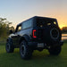 Rear view of Ford Bronco with Flush Style LED Tail Lights installed and DRLs on.