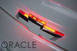 Close-up of Illuminated LED Rear Bowtie Emblem installed on a Chevrolet Camaro.