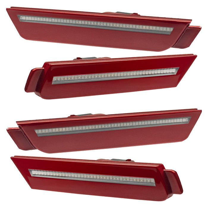 2010-2015 Chevrolet Camaro Concept SMD Sidemarker Set with crystal red paint and clear lenses.