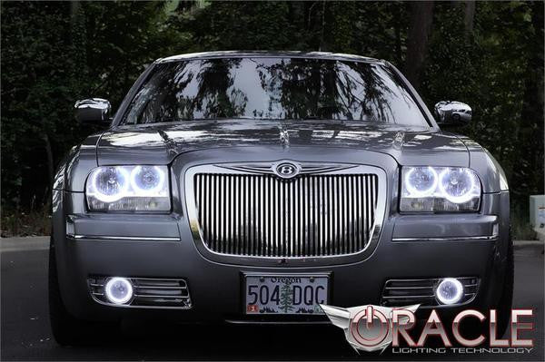 2005-2010 Chrysler 300 Base V6 Pre-Assembled Halo Headlights - Non HID - Chrome Housing