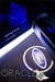 GOBO Projector installed on a car door, projecting the Ford logo.