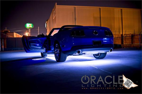 Mustang with white underglow