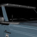 Close-up of a grey Ford Bronco with the Integrated Windshield Roof LED Light Bar System installed.