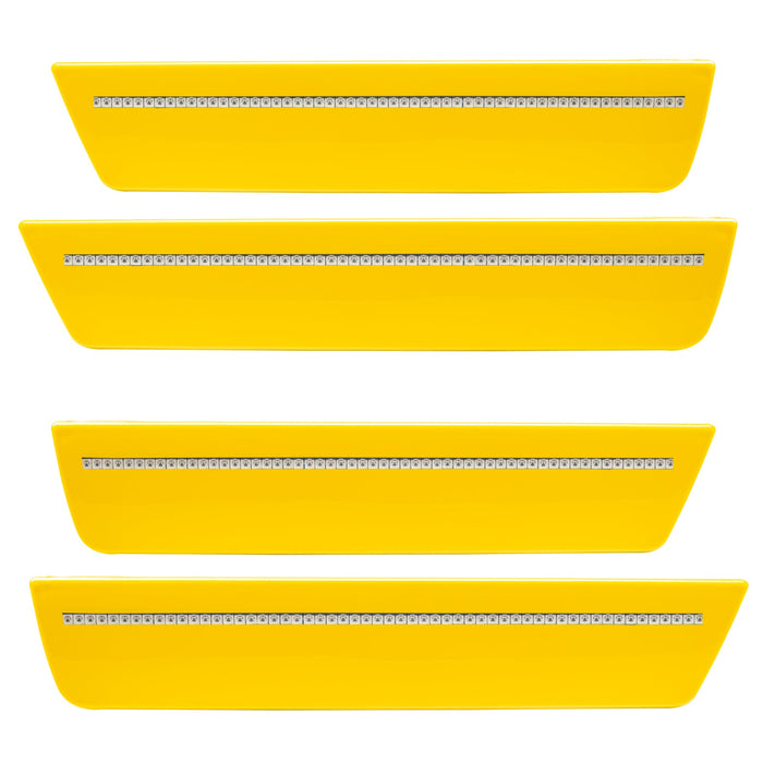 2008-2014 Dodge Challenger Concept Sidemarker Set with detonator yellow paint and clear lens.