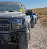 Close-up of 2015-2020 Ford F-150 LED Off-Road Side Mirrors installed on a Ford F-150