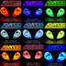 Grid view of Honda CBR600F4i headlights showing different color LED halo rings.