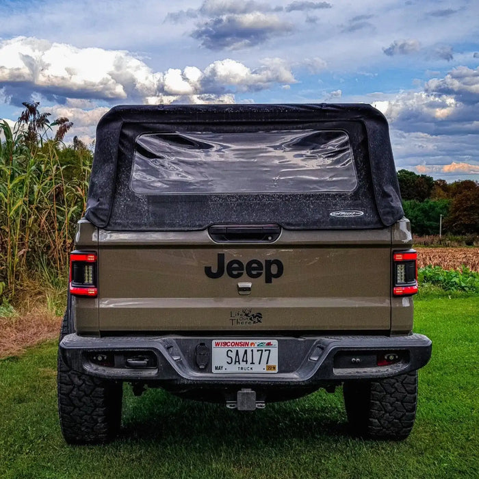Rear view of a Jeep Gladiator JT with Flush Mount LED Tail Lights installed.