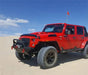Three quarters view of a Jeep Wrangler JK with LED Off-Road Side Mirrors installed.