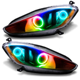 Maserati GranTurismo headlights with rainbow halo rings.