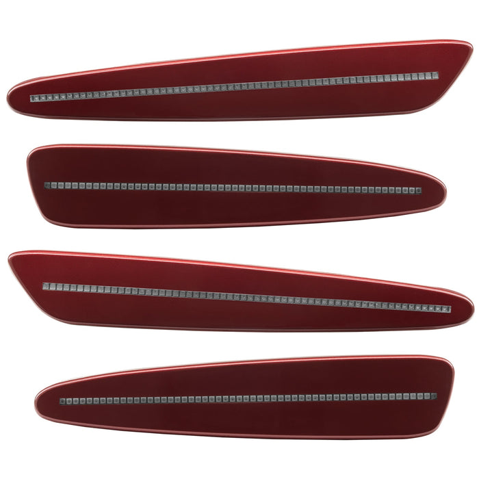 2005-2013 Chevrolet C6 Corvette Concept SMD Sidemarkers with monterey red paint and clear lenses.