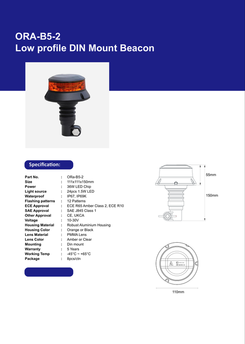 ORACLE Lighting Low Profile DIN Mount Beacon