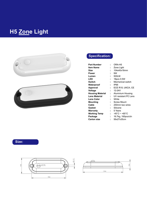 ORACLE Lighting H5 Zone Light 9W