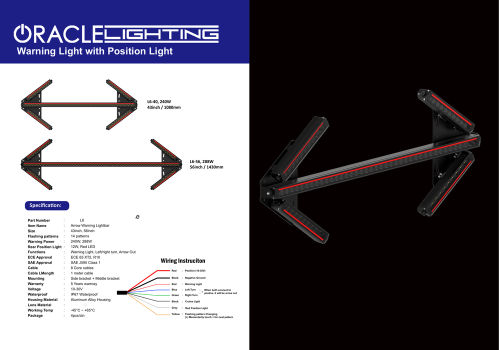 ORACLE Lighting Arrow Warning Lightbar - L6 Series