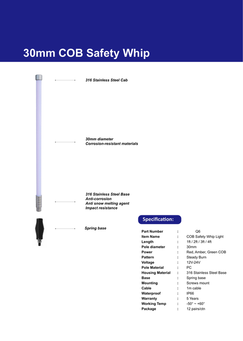 ORACLE Lighting 30mm COB Safety Whip Light