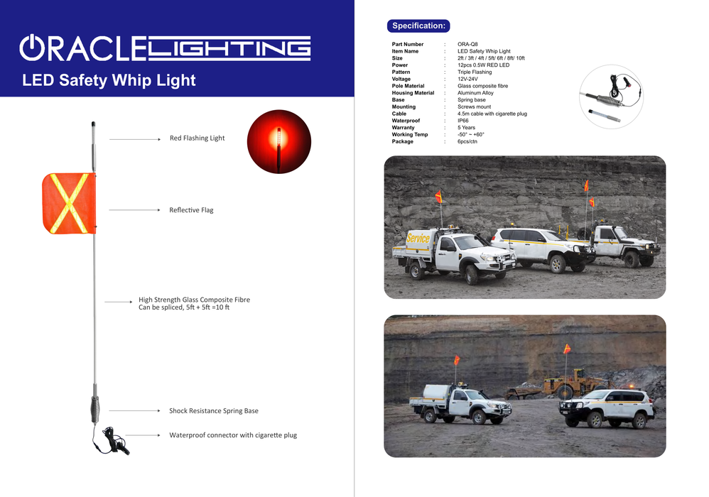 ORACLE Lighting LED Safety Whip Light - Flashing