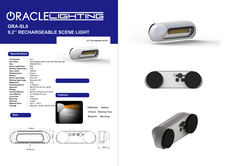 ORACLE Lighting 9.2" Rechargeable Scene Light