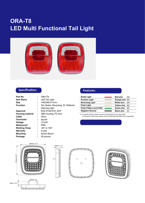 ORACLE Lighting LED Multi-Function Tail Light w/ Warning