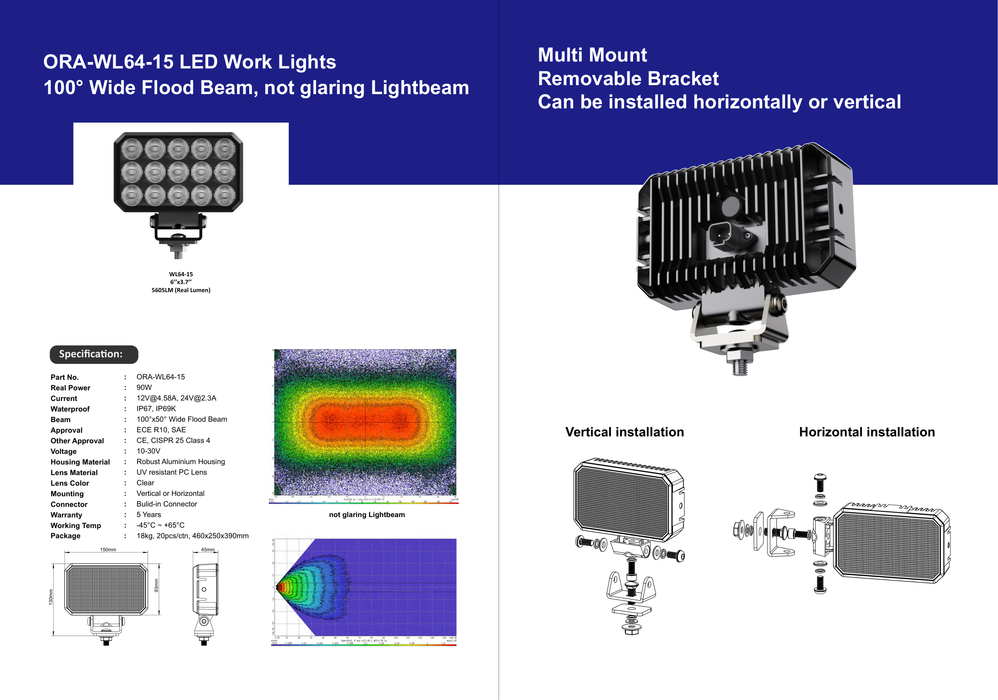 ORACLE Lighting LED Work Light 90W Wide Flood - 6"x3.7"