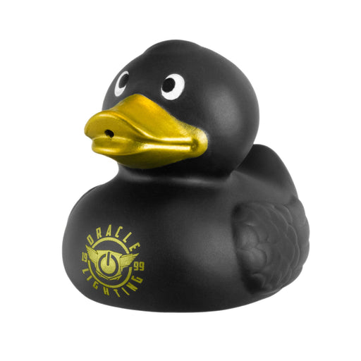 Black and gold rubber ducky with ORACLE Lighting logo