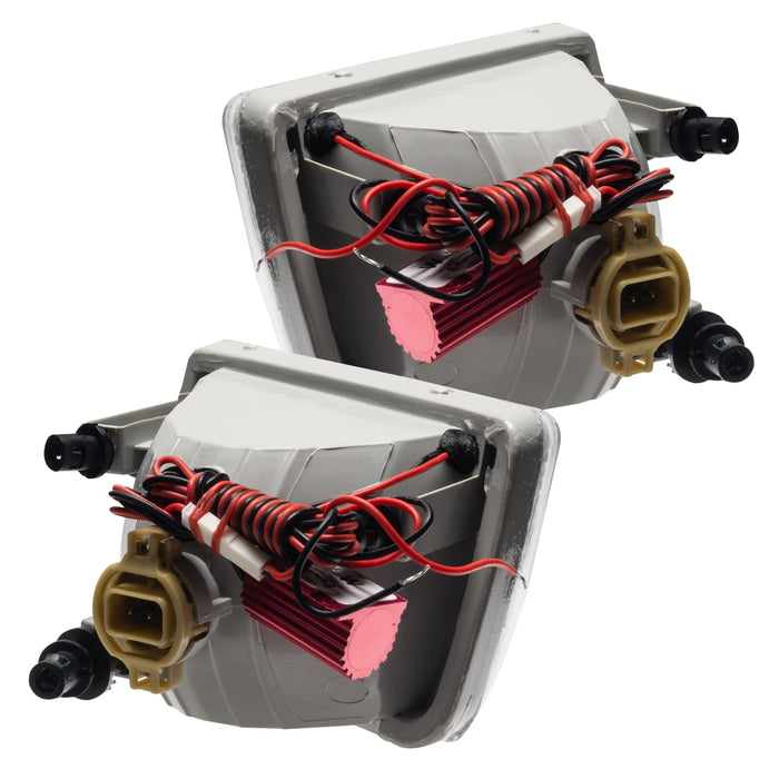 Rear view of 2007-2015 Chevrolet Silverado Pre-Assembled Fog Lights - Square Style Halo