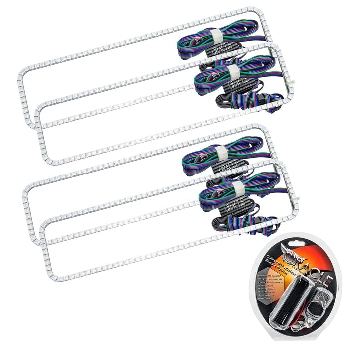 1988-1998 GMC Sierra LED Dual Headlight Halo Kit with RF Controller.