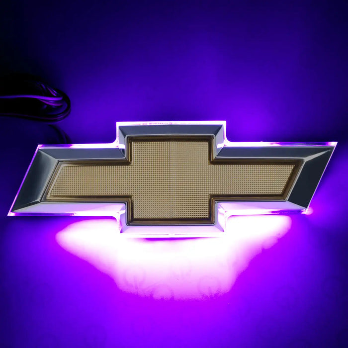 2010-2013 Chevrolet Camaro Illuminated LED Rear Bowtie Emblem with purple LEDs.