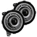 Front view of Oculus Headlights with Graphite Metallic bezels.