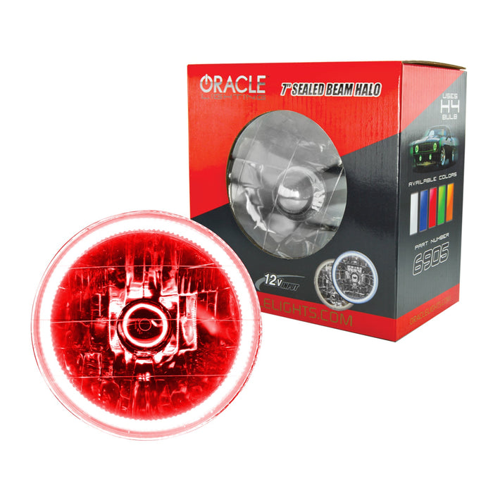 Pre-Installed 7" H6024/PAR56 Sealed Beam Halo with red LED halo ring.