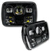 7"x6" 42W Replacement LED Headlight - Black (Pair)