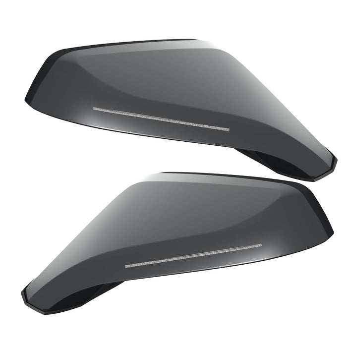  2010-2015 Chevrolet Camaro Concept Side Mirrors with silver paint and clear lenses.