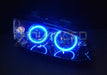 2008-2009 Pontiac G8 LED Headlight Halo Kit with blue LED halos.