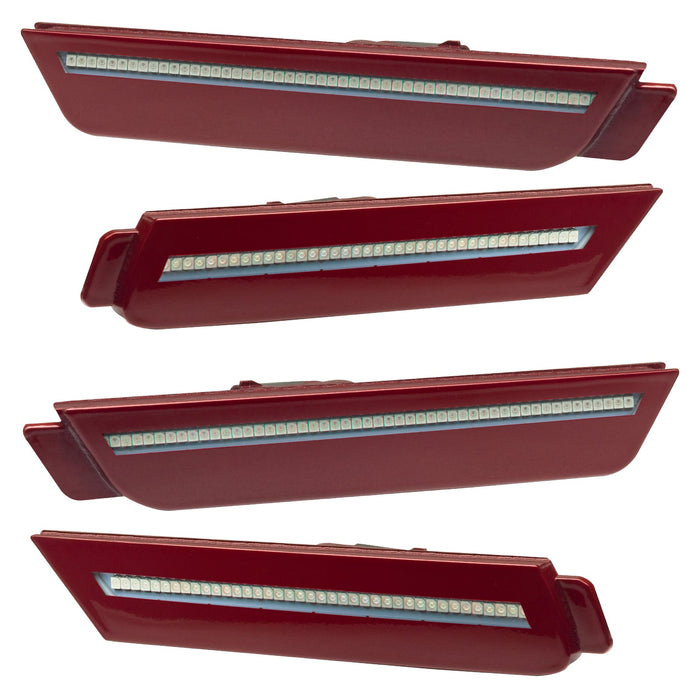 2010-2015 Chevrolet Camaro Concept SMD Sidemarker Set with red jewel paint and clear lenses.