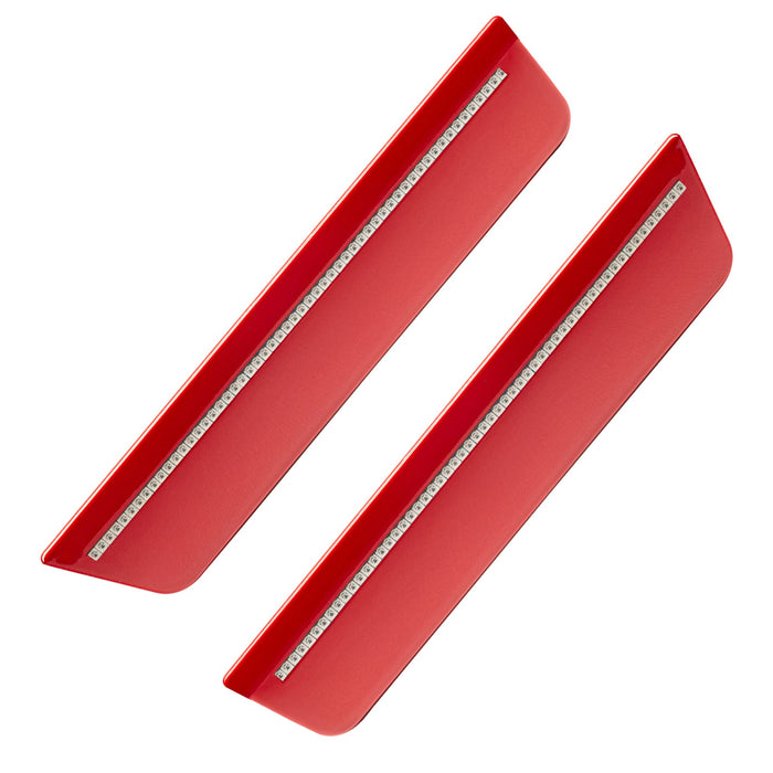 2011-2014 Dodge Charger Concept Sidemarker Rear Set with redline pearl paint and clear lenses.