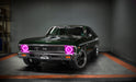 SS Nova with Pre-Installed 7" H6024/PAR56 Sealed Beam Halo installed, and pink halos on.