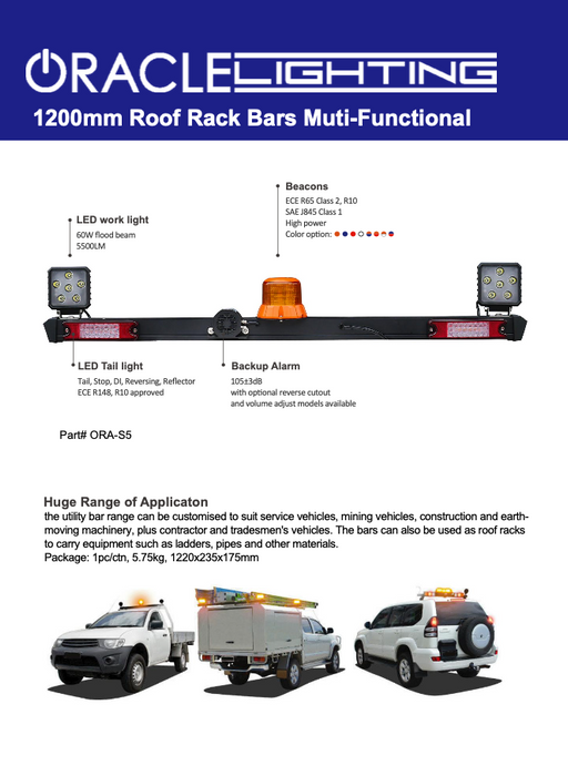 ORACLE Lighting 1200mm Roof Rack Bar Multi-Functional - ORA-S5