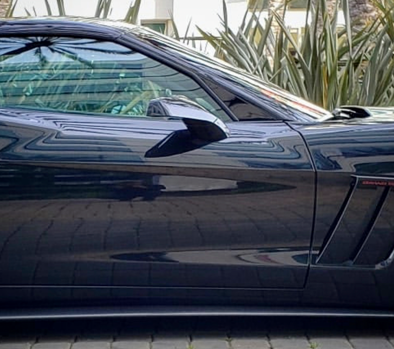 Side view of a C6 Corvette with Concept LED Side Mirrors installed.