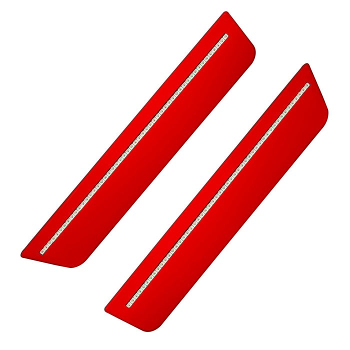 2011-2014 Dodge Charger Concept Sidemarker Rear Set with tor red paint and clear lenses.