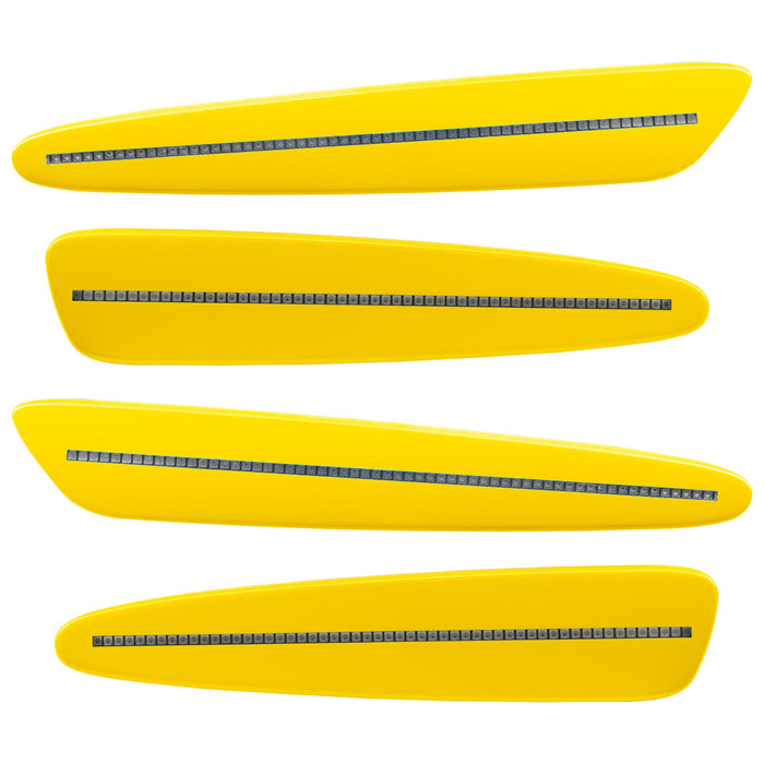 2005-2013 Chevrolet C6 Corvette Concept SMD Sidemarkers with velocity yellow paint and clear lenses.