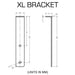 XL bracket diagram with measurements