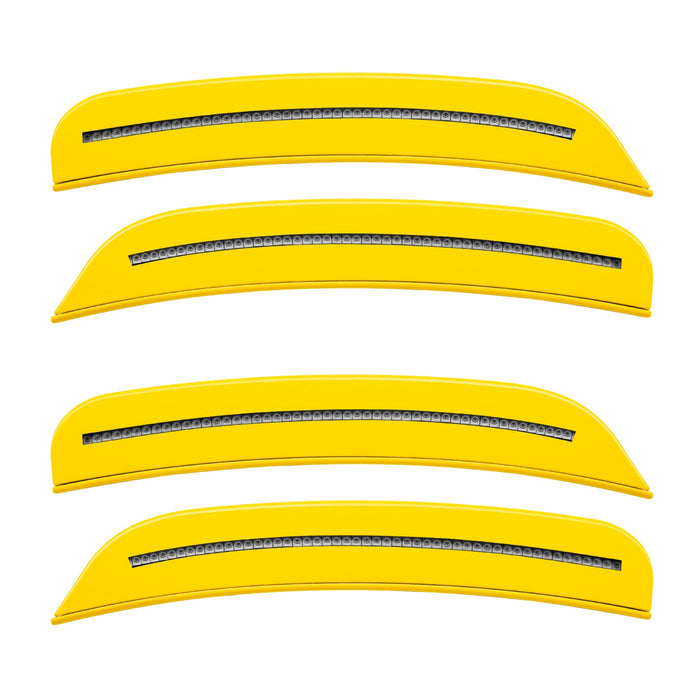 2015-2023 Dodge Charger Concept SMD Sidemarker Set with yellow jacket paint and clear lenses.